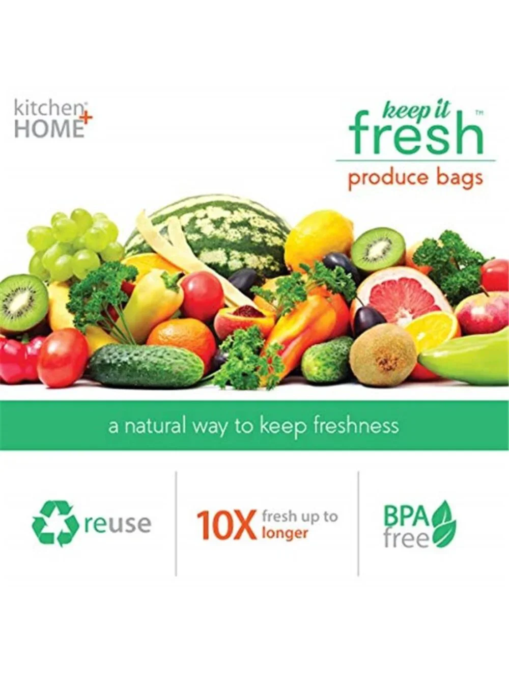Keep it Fresh Produce Bags 30 Reusable BPA Free Freshness Produce Bags
